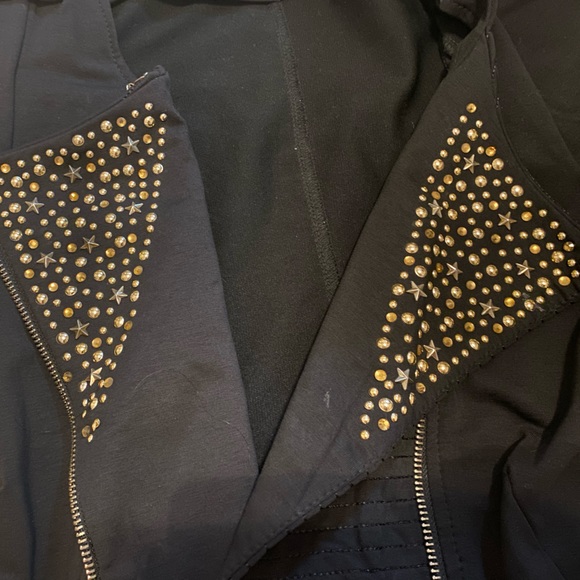 GIORGIA light black blazer with gold details, size M - Picture 2 of 5